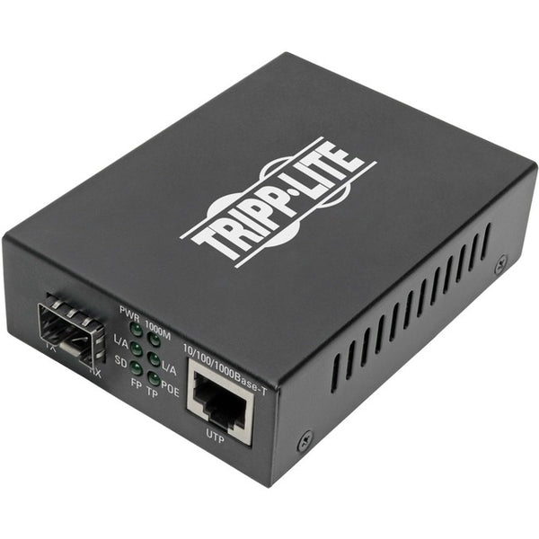 Tripp Lite Gigabit SFP Fiber to Ethernet Media Converter, POE+ - 10-100-1000 Mbps - American Tech Depot
