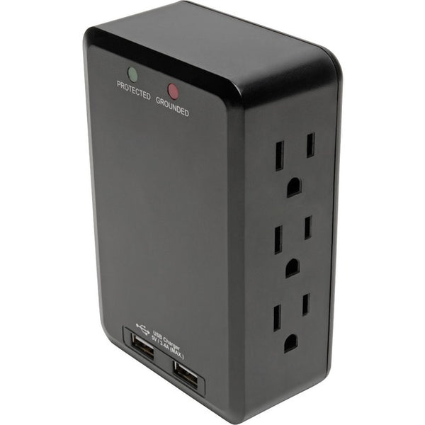 Tripp Lite Direct Plug-In Surge Protector Side Load 6 Outlet & 2 USB Ports - American Tech Depot