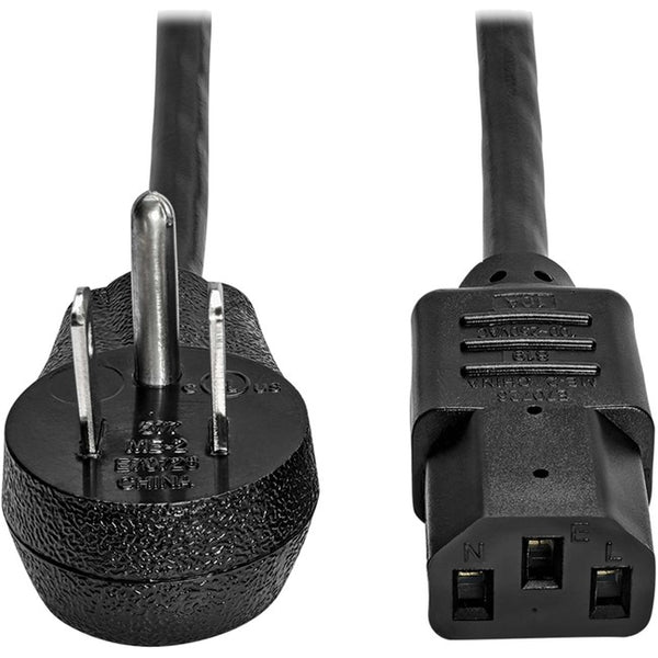 Tripp Lite Computer Power Cord Right-Angle 5-15P to C13 10A 125V 18AWG 3ft - American Tech Depot