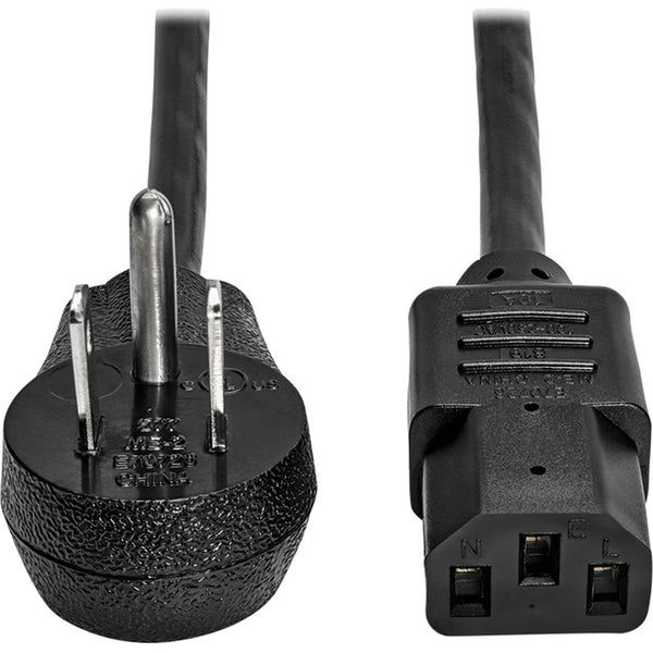 Tripp Lite Computer Power Cord Right-Angle 5-15P to C13 10A 125V 18AWG 6ft - American Tech Depot