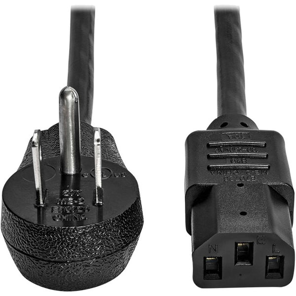 Tripp Lite Computer Power Cord Right-Angle 5-15P to C13 10A 125V 18AWG 10ft - American Tech Depot