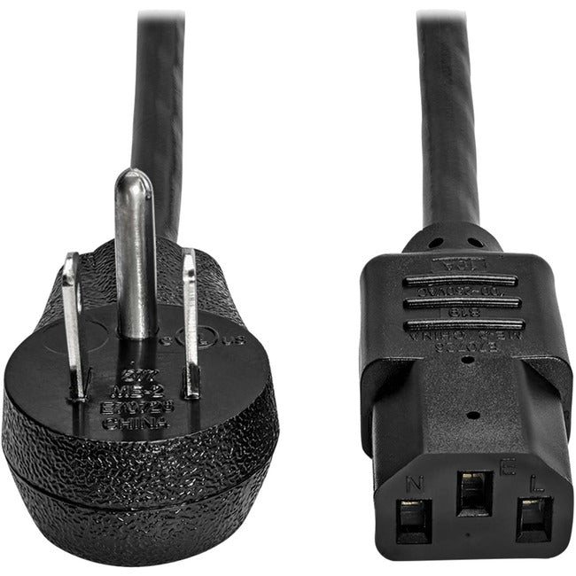 Tripp Lite Computer Power Cord Right-Angle 5-15P to C13 15A 125V 14AWG 10ft - American Tech Depot