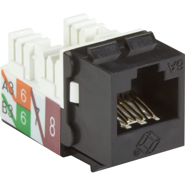 Black Box GigaTrue2 CAT6A Keystone Jack - Unshielded, RJ-45, Black - American Tech Depot