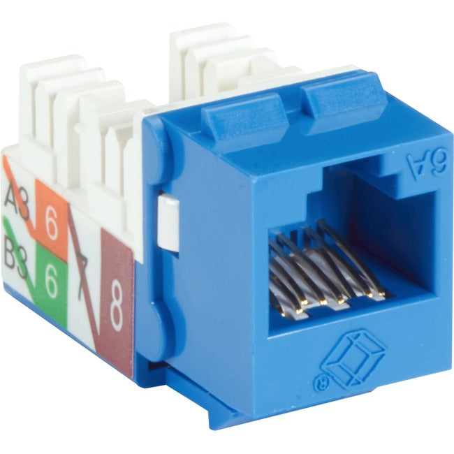 Black Box GigaTrue 2 CAT6A Keystone Jack - Unshielded, RJ45, Blue