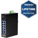 TRENDnet 10-Port Industrial Gigabit L2 Managed DIN-Rail Switch; 8 X Gigabit; 2 X SFP Slots; DIN-Rail Mount; IP30; Vlan; Qos; Lacp; Stp-Rstp; Bandwidth Management; Lifetime Protection; TI-G102i