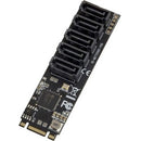 SYBA Multimedia 5 port Non-RAID SATA III 6Gbp-s to M.2 B+M Key Adapter PCI-e 3.0 x2 bandwith - American Tech Depot