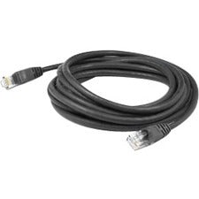 AddOn 50ft RJ-45 (Male) to RJ-45 (Male) Shielded Straight Black Cat6A STP PVC Copper Patch Cable