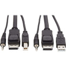 Tripp Lite DisplayPort KVM Cable Kit 3 in 1 4K USB 3.5 mm Audio 3xM-3xM 6ft - American Tech Depot