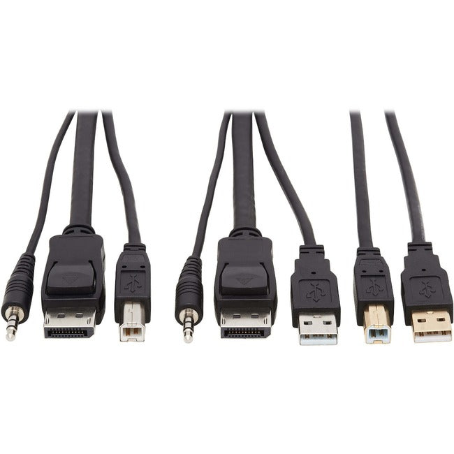 Tripp Lite DisplayPort KVM Cable Kit 4K USB 3.5mm Audio 3xM-3xM USB M-M 6ft - American Tech Depot