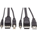 Tripp Lite DisplayPort KVM Cable Kit 3 in 1 4K USB 3.5mm Audio 3xM-3xM 10ft - American Tech Depot