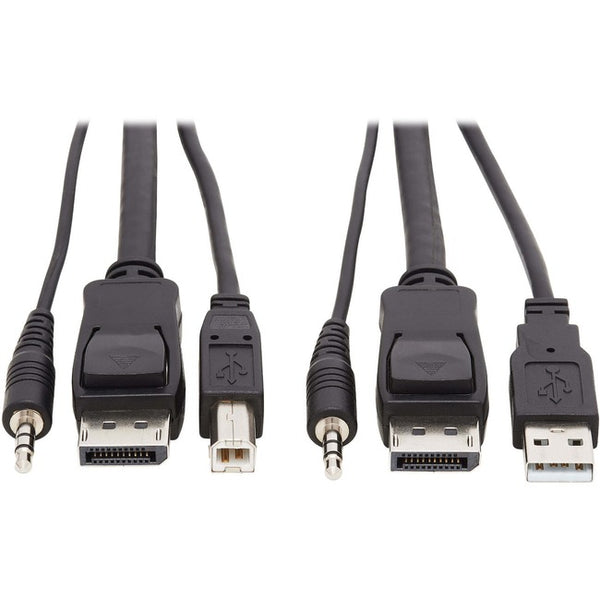 Tripp Lite DisplayPort KVM Cable Kit 3 in 1 4K USB 3.5mm Audio 3xM-3xM 10ft - American Tech Depot