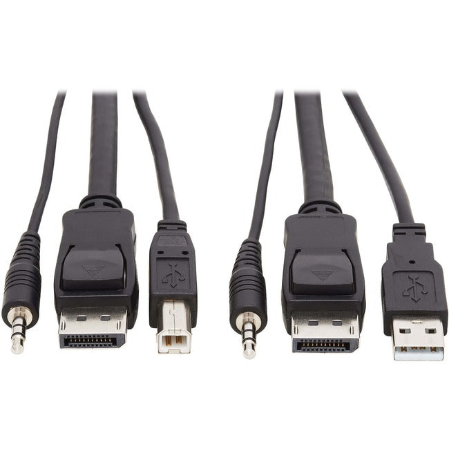 Tripp Lite DisplayPort KVM Cable Kit 3 in 1 4K USB 3.5mm Audio 3xM-3xM 10ft - American Tech Depot