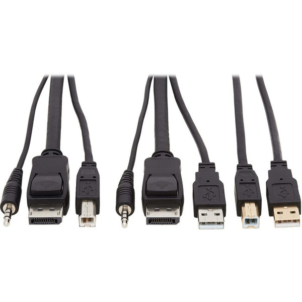 Tripp Lite DisplayPort KVM Cable Kit 4K USB 3.5mm Audio 3xM-3xM USB MM 10ft - American Tech Depot