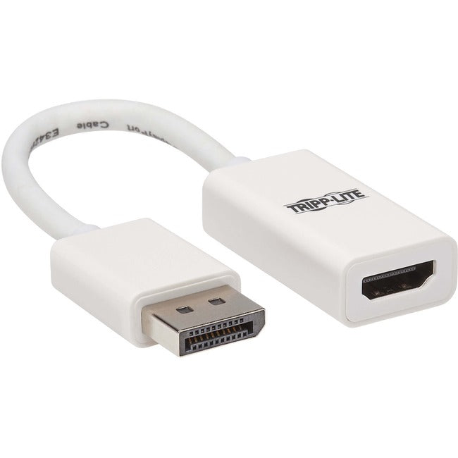 Tripp Lite DisplayPort to HDMI Active Adapter 4K M-F White DP to HDMI 6in - American Tech Depot