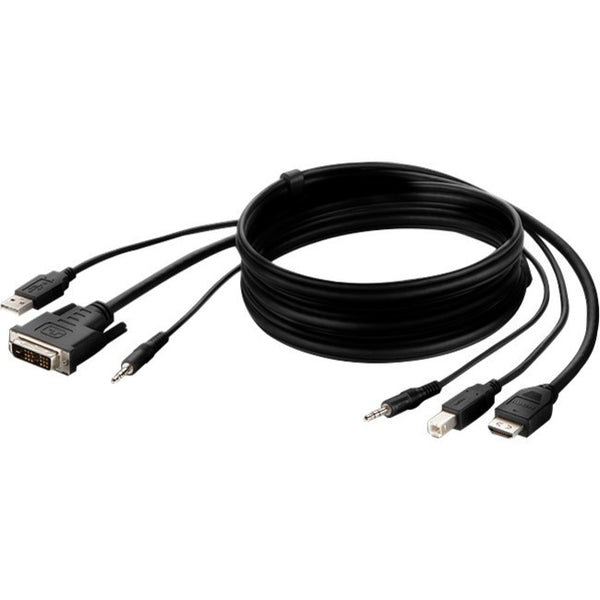 Belkin DVI to HDMI High Retention + USB A-B + Audio Passive Combo KVM Cable