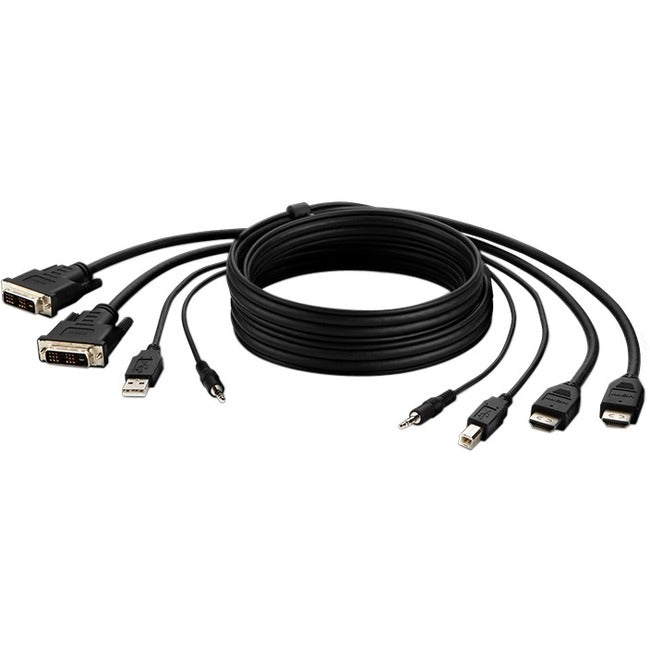 Belkin Dual DVI to HDMI High Retention + USB A-B + Audio Passive Combo KVM Cable