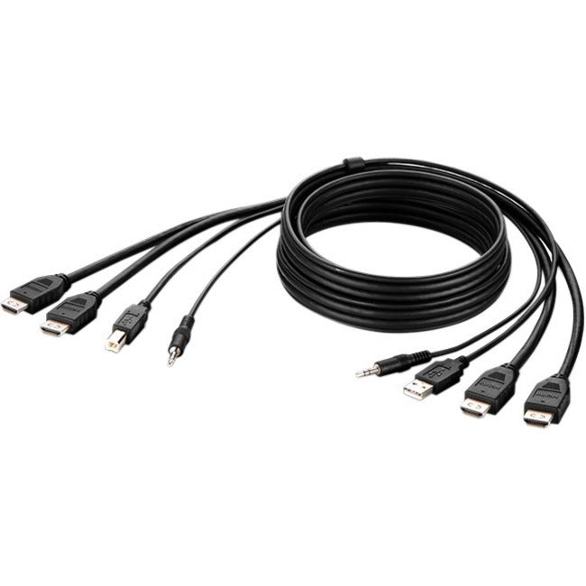 Belkin Dual HDMI High Retention + USB A-B + Audio Passive Combo KVM Cable