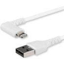 StarTech.com 1m USB A to Lightning Cable iPhone iPad Durable Right Angled 90 Degree White Charger Cord w-Aramid Fiber Apple MFI Certified - American Tech Depot