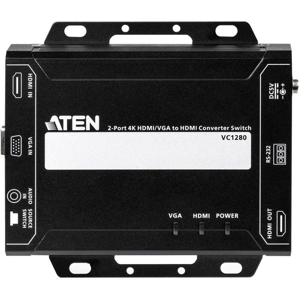 Aten VC1280 2-Port 4K HDMI-VGA to HDMI Converter Switch