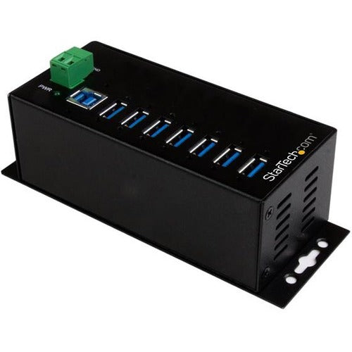 StarTech.com 7 Port USB Hub w- Power Adapter - Metal Industrial USB 3.0 Data Hub - Din Rail, Wall & Desk Mountable USB 3.1 Gen 1 5Gbps Hub - American Tech Depot