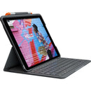 Logitech Slim Folio Keyboard-Cover Case Apple, Logitech iPad (7th Generation) Tablet - Graphite