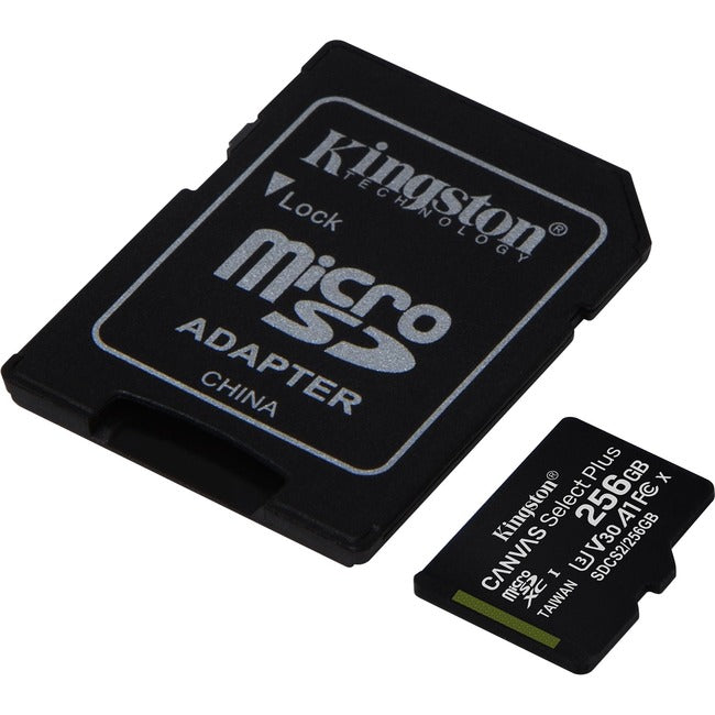 Kingston Canvas Select Plus 256 GB Class 10-UHS-I (U3) microSDXC - American Tech Depot
