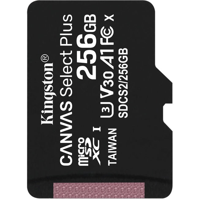 Kingston Canvas Select Plus 256 GB Class 10-UHS-I (U3) microSDXC - American Tech Depot