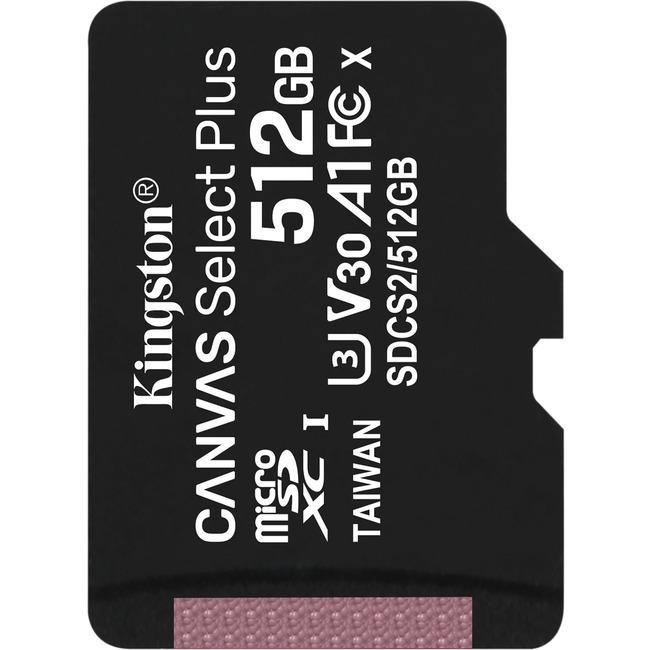 Kingston Canvas Select Plus 512 GB Class 10-UHS-I (U3) microSDXC - American Tech Depot