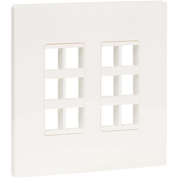 Tripp Lite 12-Port Keystone Double-Gang Faceplate, White, TAA - American Tech Depot