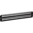 TRENDnet 48-Port Blank Keystone 2U HD Patch Panel, 2U 19" Rackmount Housing, HD Keystone Network Patch Panel, Recommended With TC-K25C6 & TC-K50C6 Cat6 Keystone Jacks (Sold Separately), Black, TC-KP48