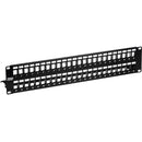 TRENDnet 48-Port Blank Keystone Shielded 2U HD Patch Panel, TC-KP48S, 2U 19" Metal Rackmount Housing, Network Management Panel, Recommended with TC-K06C6A Cat6A Keystone Jacks (sold separately)
