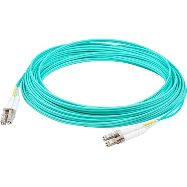 AddOn 18m LC (Male) to LC (Male) Straight Aqua OM4 Duplex OFNR (Riser-Rated) Fiber Patch Cable - American Tech Depot
