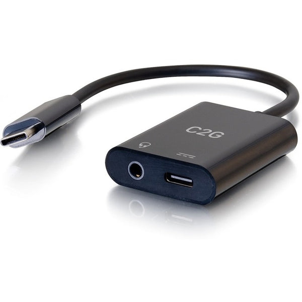 C2G USB C to AUX (3.5mm) and USB C Adapter for Audio and Power - American Tech Depot
