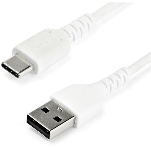 StarTech.com 2m USB A to USB C Charging Cable - Durable Fast Charge & Sync USB 2.0 to USB Type C Data Cord - Aramid Fiber M-M 60W White - American Tech Depot