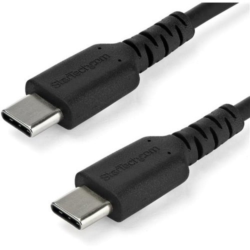 StarTech.com 2m USB C Charging Cable - Durable Fast Charge & Sync USB 3.1 Type C to C Charger Cord - TPE Jacket Aramid Fiber M-M 60W Black - American Tech Depot
