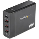 StarTech.com 1 Port USB-C™ Desktop Charger with 60W Power Delivery - 3x USB ports - Multi Port USB Charger (DCH1C3A) - American Tech Depot