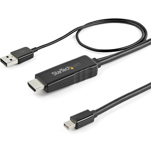 StarTech.com 6ft (2m) HDMI to Mini DisplayPort Cable 4K 30Hz - Active HDMI to mDP Adapter Cable with Audio - USB Powered - Video Converter - American Tech Depot