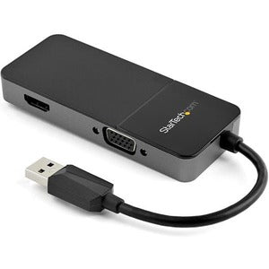 StarTech.com USB 3.0 to HDMI and VGA Adapter -4K-1080p USB Type A Dual Monitor Multiport Display Adapter Converter -External Graphics Card - American Tech Depot