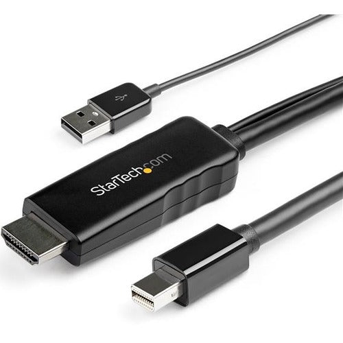 StarTech.com 6ft (2m) HDMI to DisplayPort Cable 4K 30Hz - Active HDMI 1.4 to DP 1.2 Adapter Cable with Audio - USB Powered Video Converter - American Tech Depot