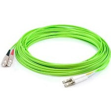 AddOn 15m LC (Male) to SC (Male) Straight Lime Green OM5 Duplex Fiber OFNR (Riser-Rated) Patch Cable - American Tech Depot