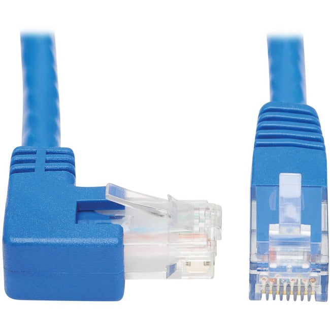 Tripp Lite Cat6 Ethernet Cable Right Angled UTP Molded RJ45 M-M Blue 15ft - American Tech Depot