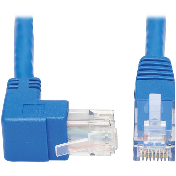 Tripp Lite Cat6 Ethernet Cable Up Angled UTP Molded RJ45 M-M Blue 15ft - American Tech Depot