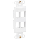 Tripp Lite Center Plate Insert, Decora Style - Vertical, 4 Ports - American Tech Depot