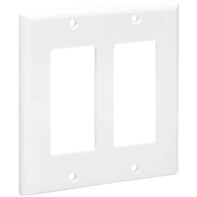 Tripp Lite Double-Gang Faceplate, Decora Style - Vertical, White - American Tech Depot