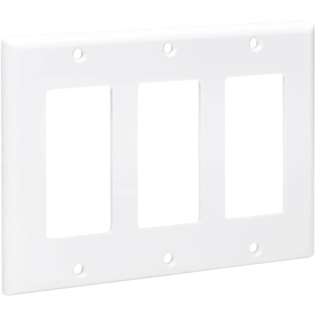 Tripp Lite Triple-Gang Faceplate, Decora Style - Vertical, White - American Tech Depot