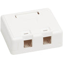 Tripp Lite Surface-Mount Box for Keystone Jacks - 2 Ports, White - American Tech Depot