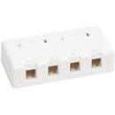 Tripp Lite Surface-Mount Box for Keystone Jacks - 4 Ports, White - American Tech Depot