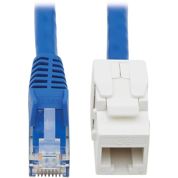 Tripp Lite Cat6 Keystone Jack Cable Assembly, RJ45 M-F, 18 in., Blue - American Tech Depot