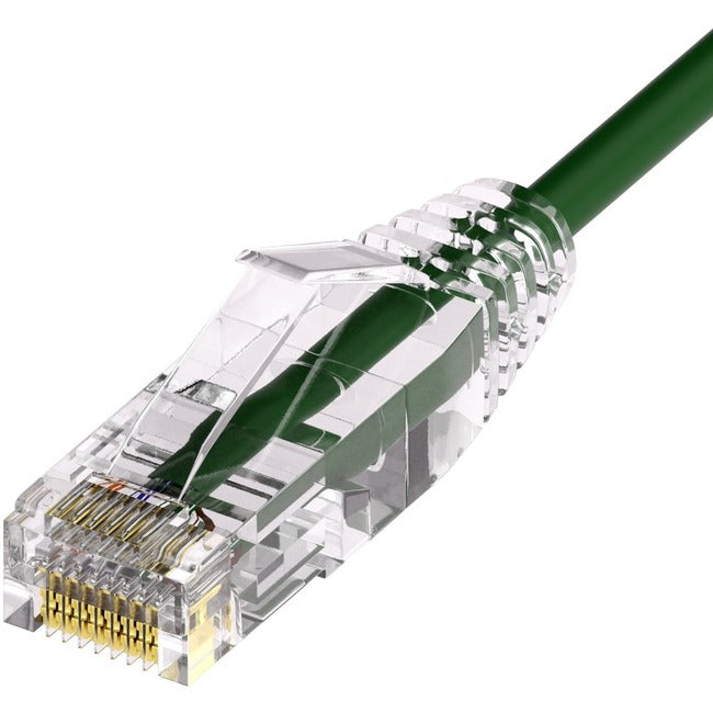 Unirise Clearfit Slim™ Cat6A 28AWG Patch Cable, Snagless, Green, 2ft - American Tech Depot