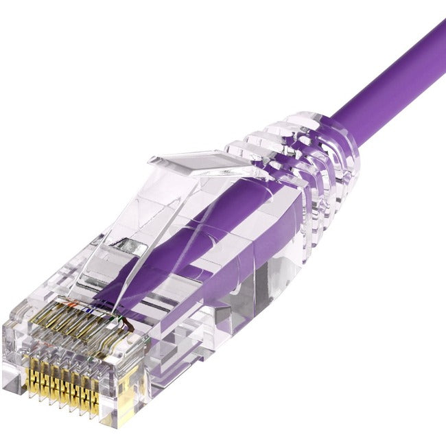 Unirise Clearfit Slim™ Cat6A 28AWG Patch Cable, Snagless, Purple, 3ft - American Tech Depot